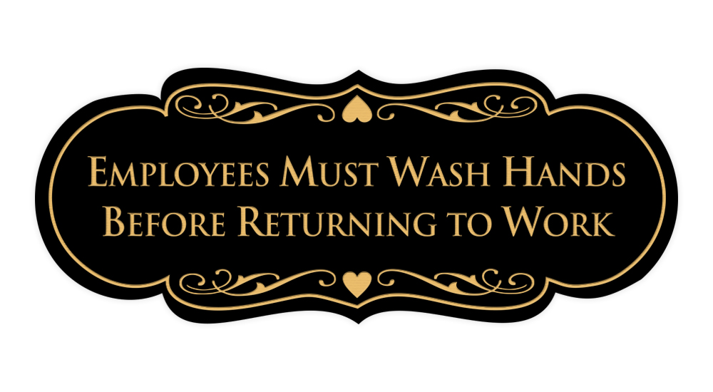 Designer Employees Must Wash Hands Before Returning to work Sign - Picture 2 of 8