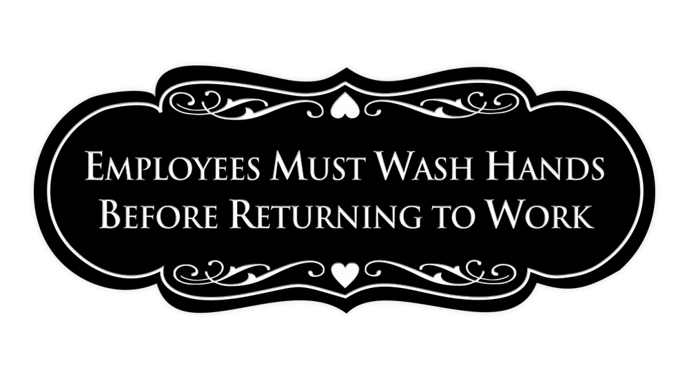 Designer Employees Must Wash Hands Before Returning to work Sign - Picture 3 of 8