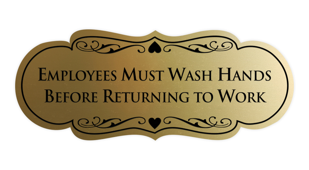 Designer Employees Must Wash Hands Before Returning to work Sign - Picture 5 of 8