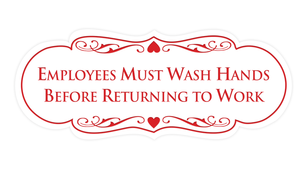 Designer Employees Must Wash Hands Before Returning to work Sign - Picture 8 of 8