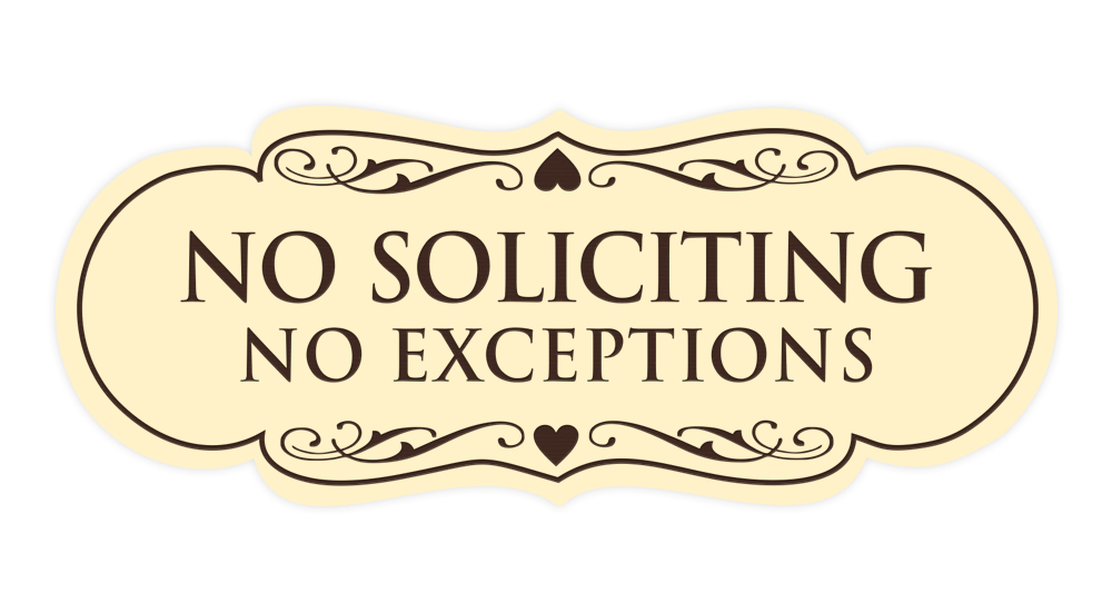 Designer No Soliciting No Exceptions Sign - Picture 49 of 90