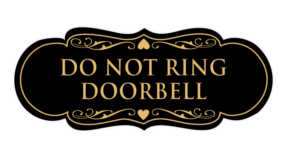 Designer Do Not Ring Doorbell Sign - Picture 2 of 7