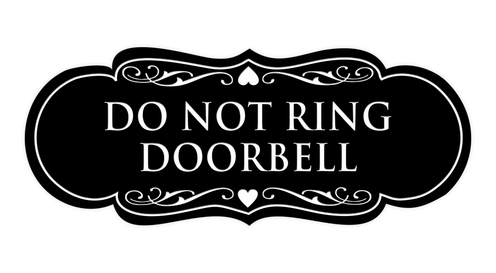 Designer Do Not Ring Doorbell Sign - Picture 3 of 7