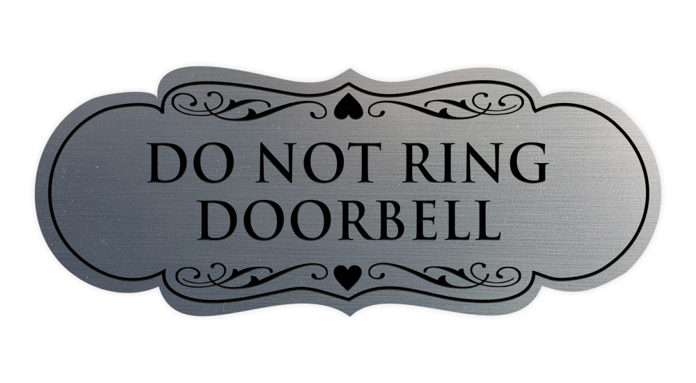Designer Do Not Ring Doorbell Sign - Picture 6 of 7