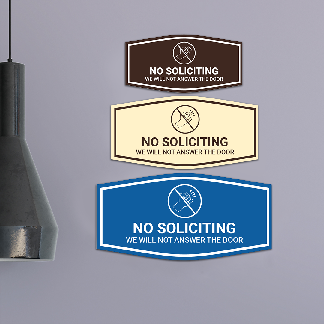 Letrero de pared o puerta Fancy No Soliciting We Will Not Responder The Door - Imagen 22 de 40