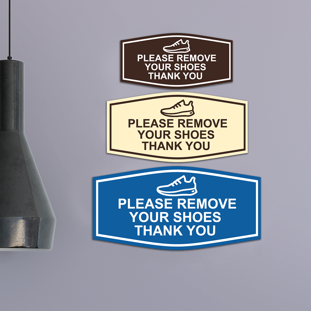 Fancy Please Remove Your Shoes Thank You (Sneaker) Wall or Door Sign
