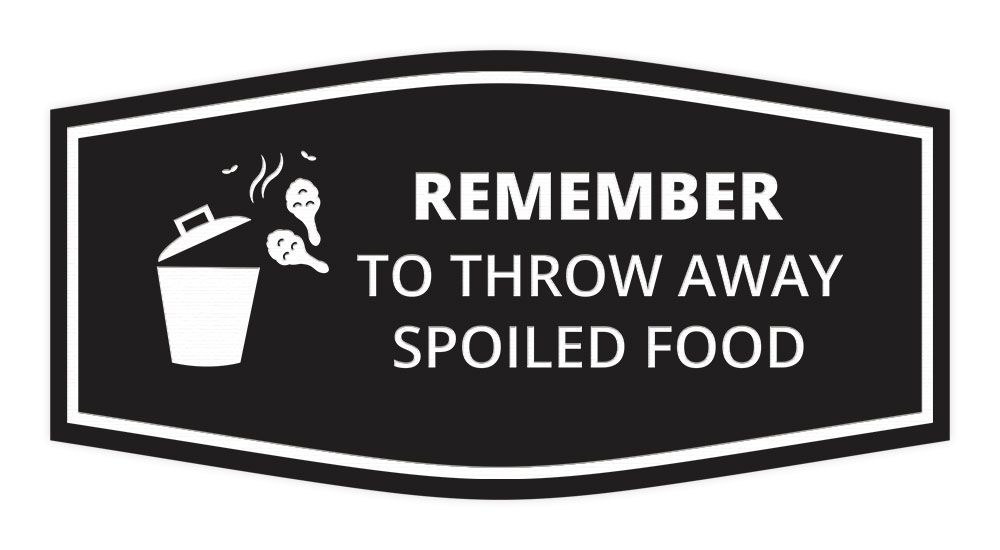 Signs ByLITA Fancy Remember To Throw Away Spoiled Food Wall or Door Sign