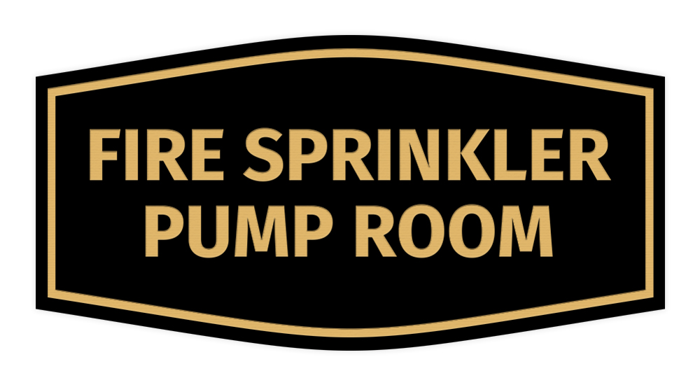 Fancy Fire Sprinkler Pump Room Sign