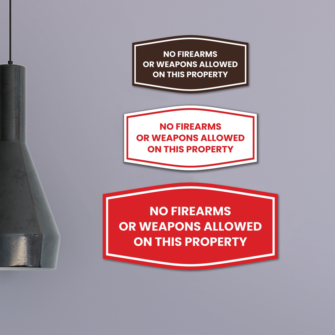 Fancy No Firearms or Weapons Allowed on this Property Wall or Door Sign - Picture 8 of 45