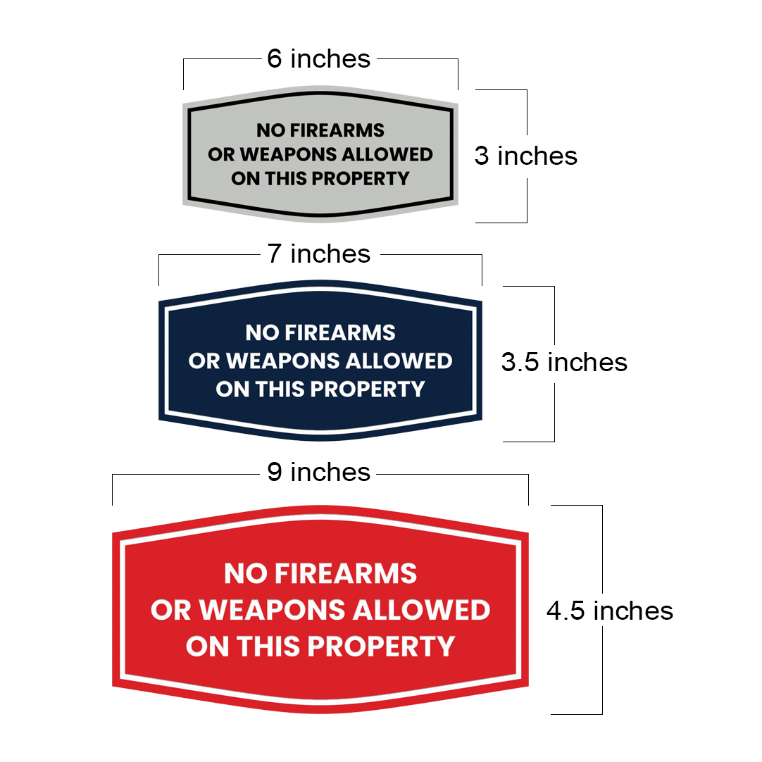 Fancy No Firearms or Weapons Allowed on this Property Wall or Door Sign - Picture 12 of 45