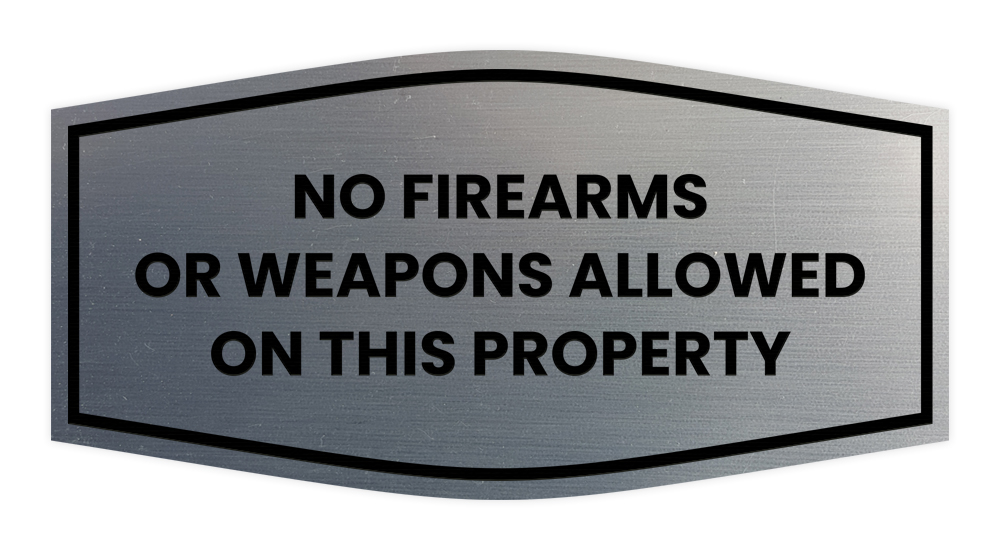 Fancy No Firearms or Weapons Allowed on this Property Wall or Door Sign - Picture 21 of 45