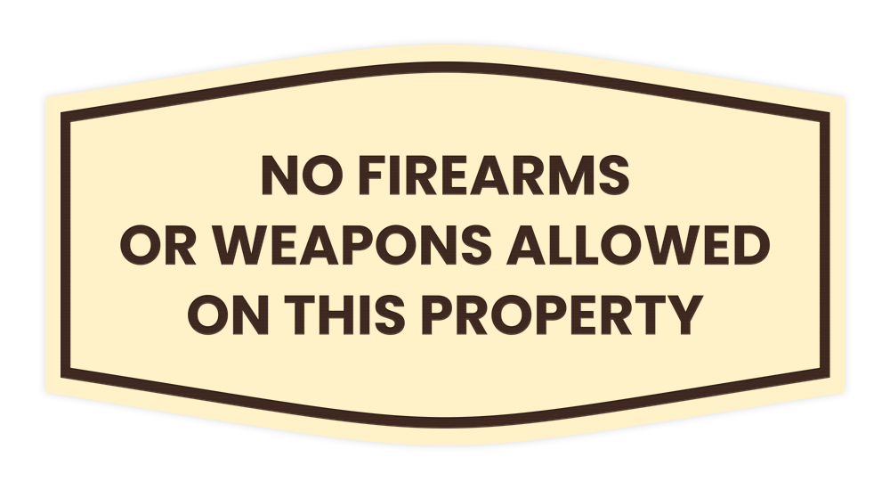 Fancy No Firearms or Weapons Allowed on this Property Wall or Door Sign - Picture 26 of 45