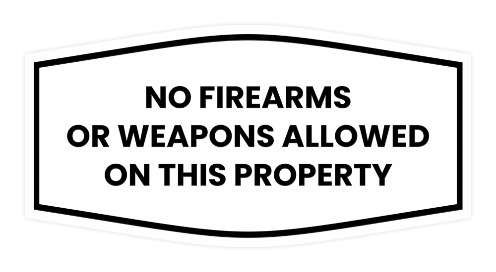 Fancy No Firearms or Weapons Allowed on this Property Wall or Door Sign - Picture 36 of 45