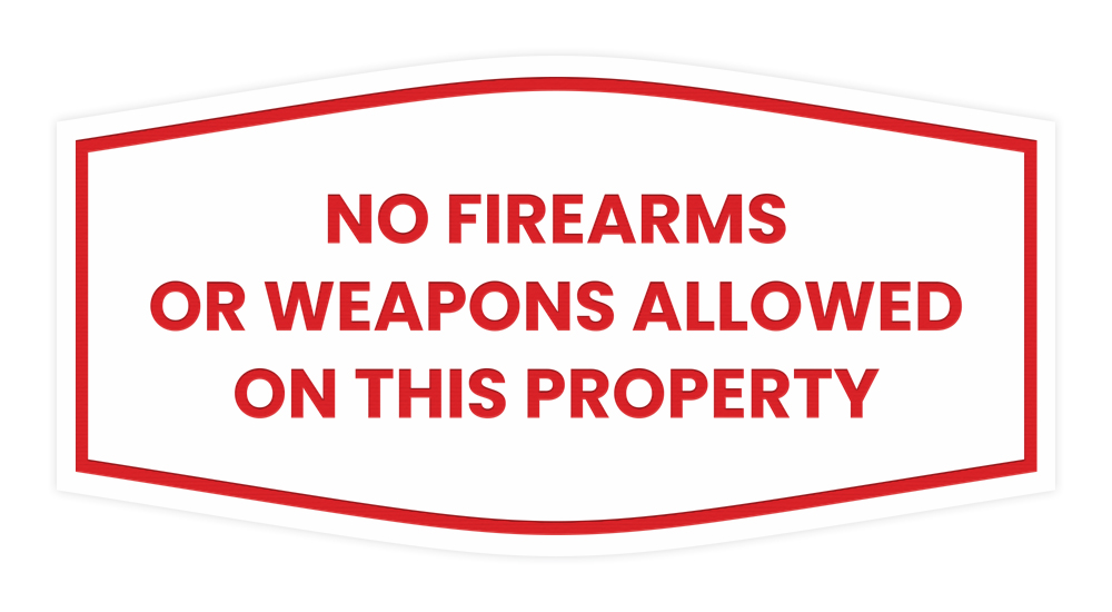 Fancy No Firearms or Weapons Allowed on this Property Wall or Door Sign - Picture 41 of 45