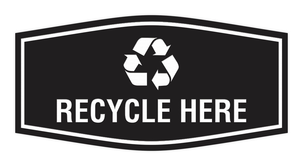 Fancy Recycle Here Wall or Door Sign