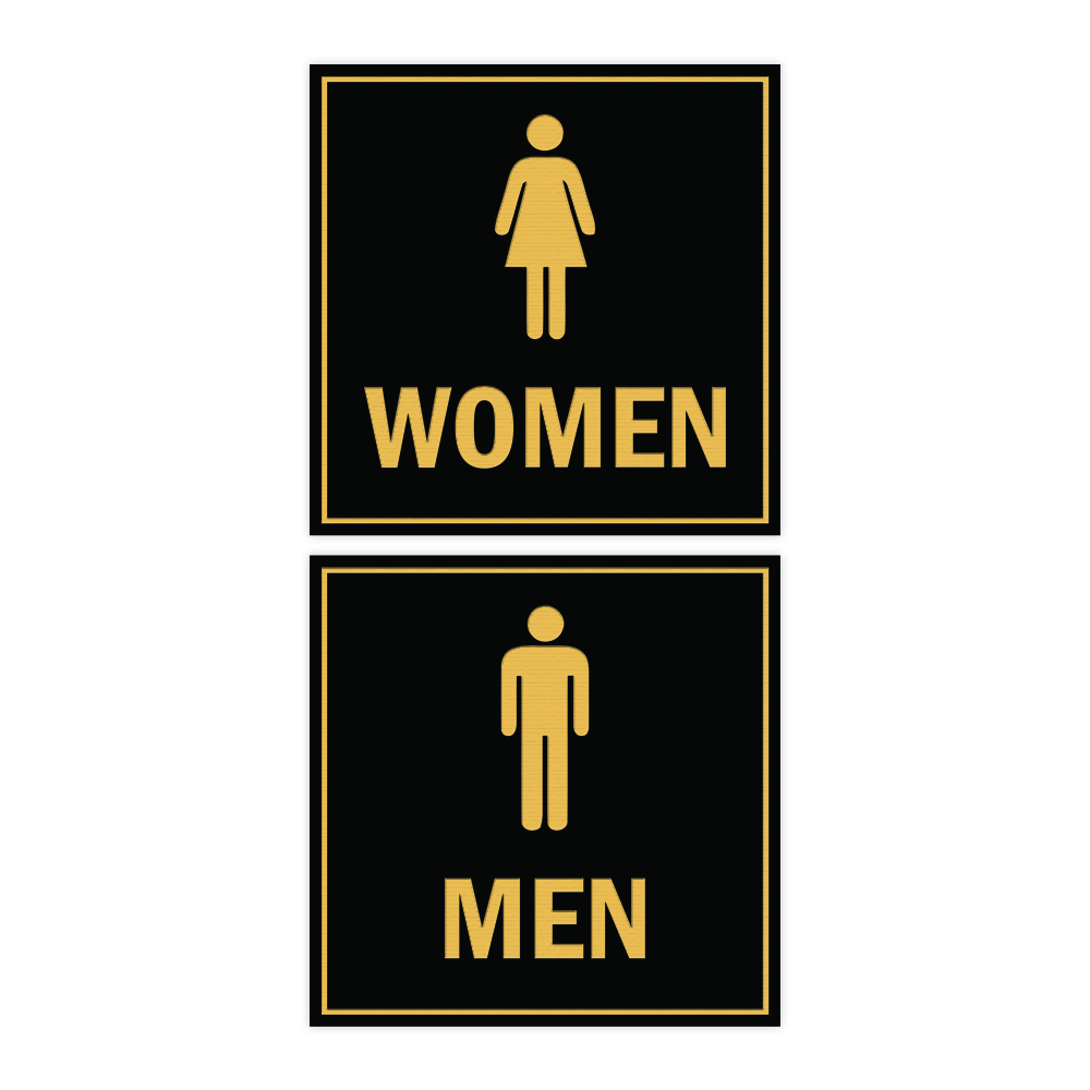 Square men women sign set