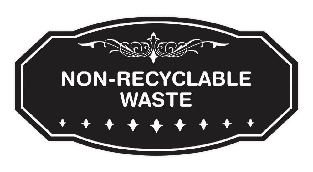 Signs ByLITA Victorian Non-Recyclable Waste Wall or Door Sign