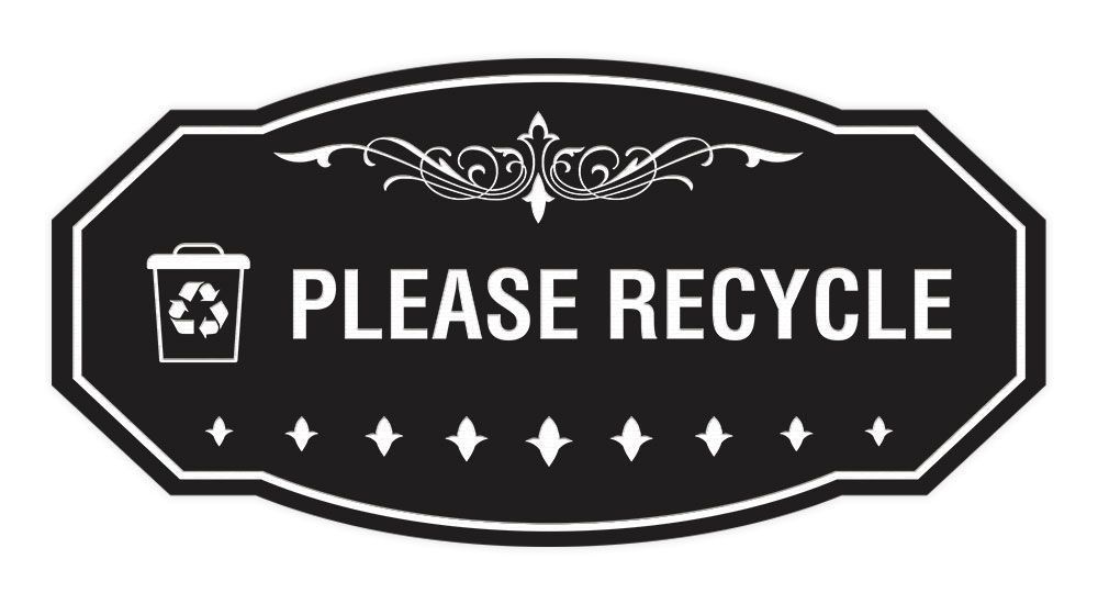 Signs ByLITA Victorian Please Recycle Wall or Door Sign