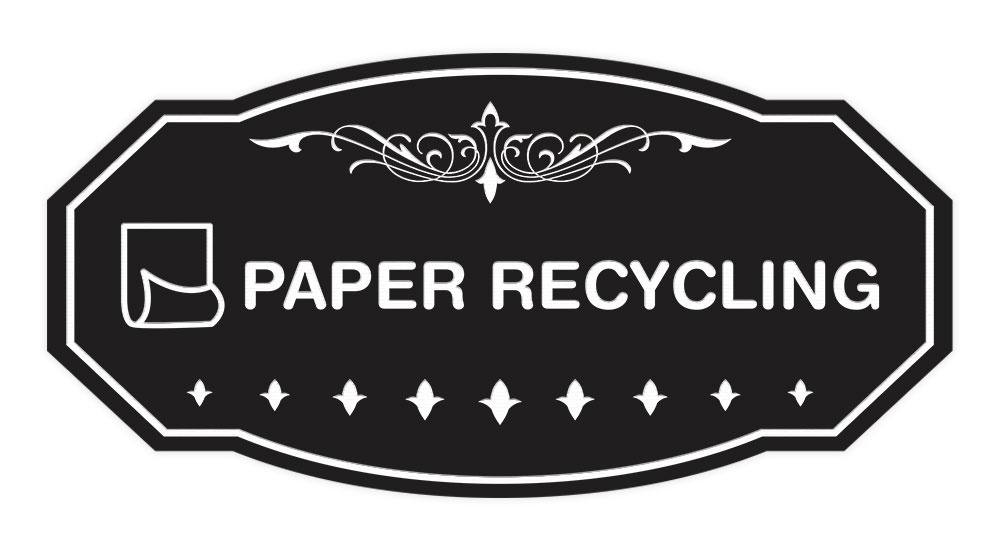 Signs ByLITA Victorian Paper Recycling Wall or Door Sign