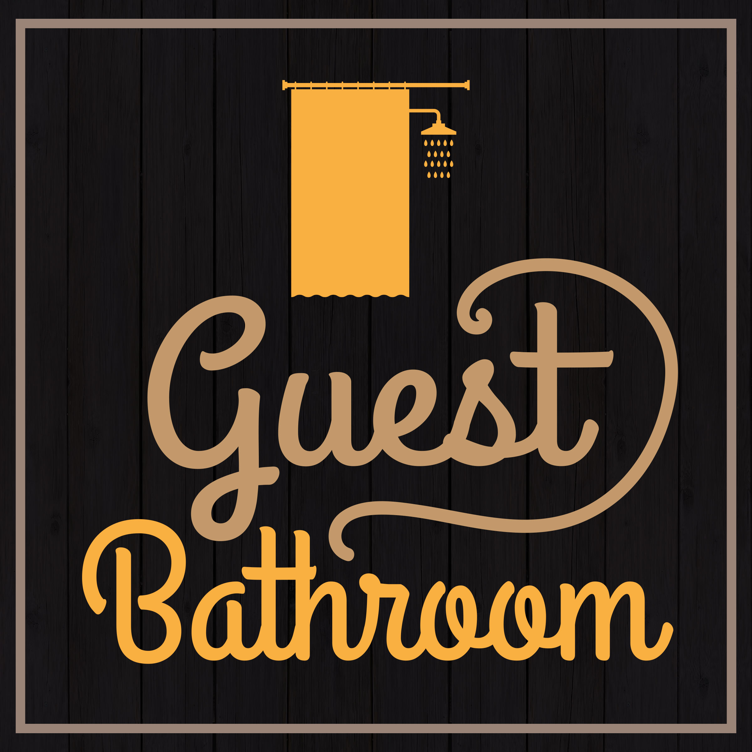 Square Plus Guest Bathroom Wall or Door Sign