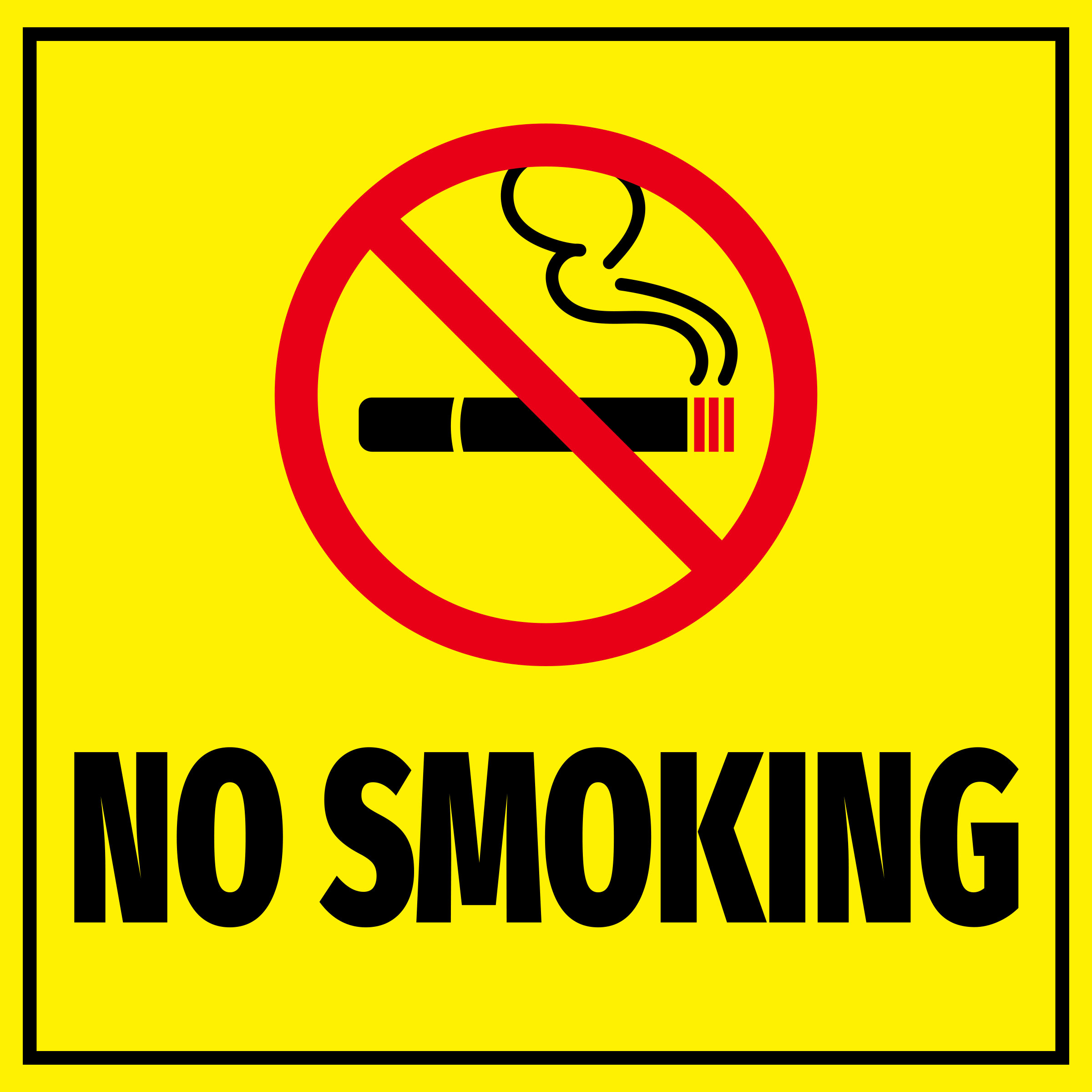 Square Plus No Smoking Wall or Door Sign | Public Health and Safety Warning