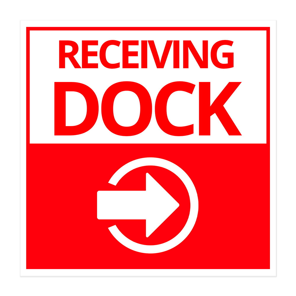 Square Plus Receiving Dock Right Arrow Wall or Door Sign | Health & Safety