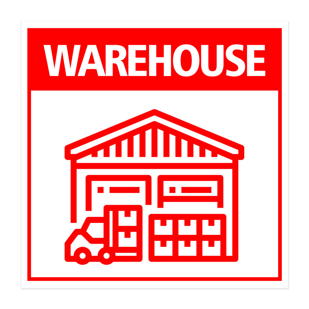 Square Plus Warehouse Wall or Door Sign | Health & Safety Warehouse Business