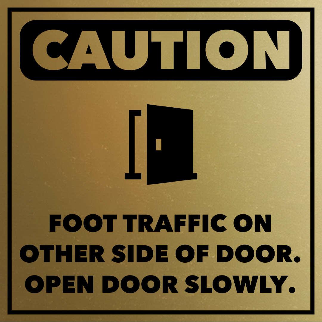 Signs ByLITA Square Caution Foot Traffic On Other Side Of Door. Open Door Slowly