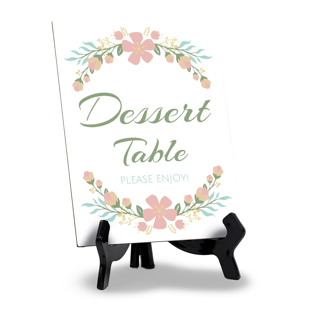 Signs ByLITA Desert Table Please Enjoy! 6×8″ Table Sign With Acrylic Stand