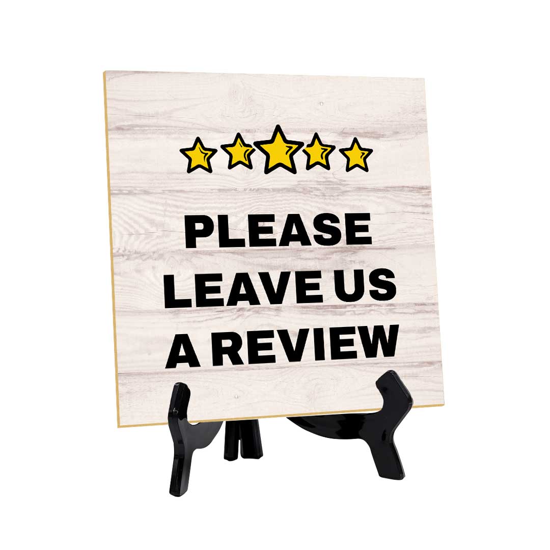 Front Desk & Payment Reminders Table Signs 5″x 5″ Square With Acrylic Easel
