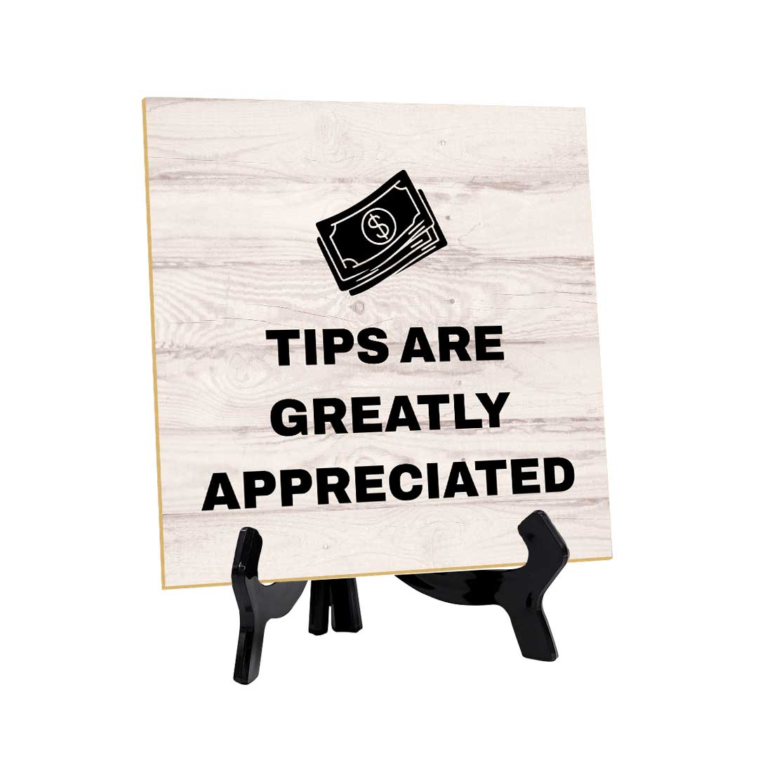 Customer Service Reminders Table Signs 5″x 5″ Square Table Sign With Easel
