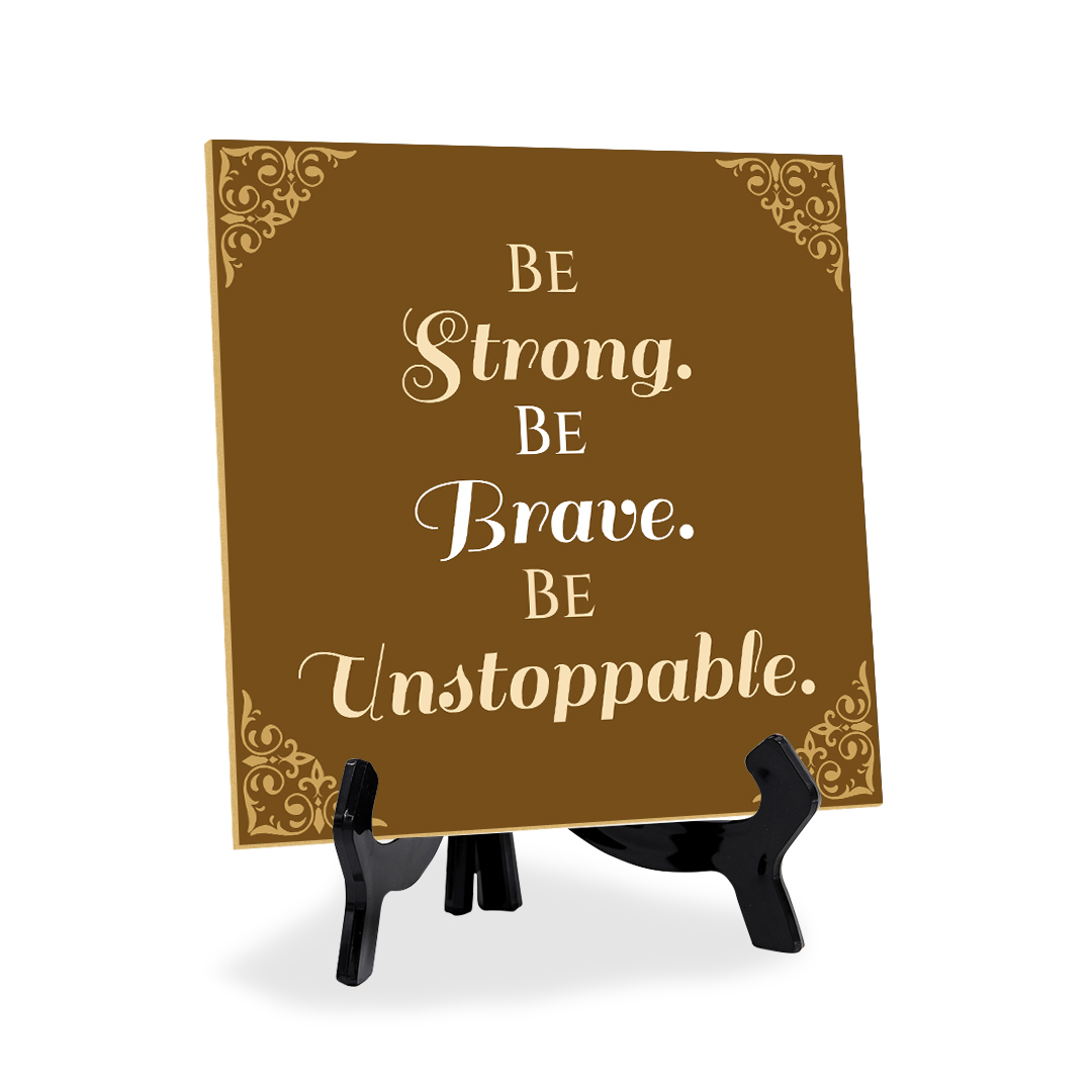 Motivations- & Sportdekoration 5"x 5" quadratisches Tischschild mit Acrylstaffelei - Bild 134 von 147