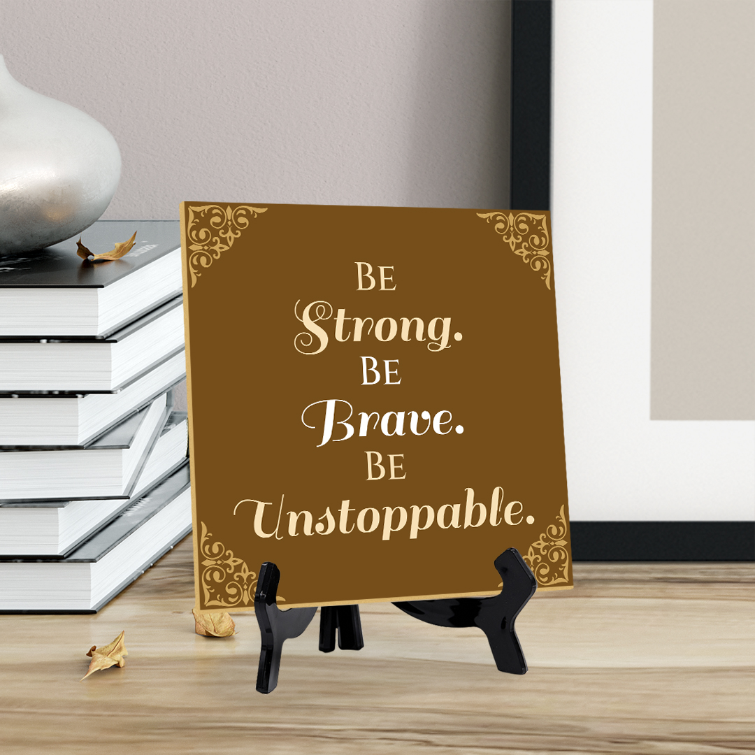 Motivations- & Sportdekoration 5"x 5" quadratisches Tischschild mit Acrylstaffelei - Bild 137 von 147
