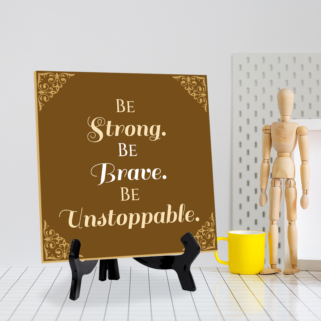 Motivations- & Sportdekoration 5"x 5" quadratisches Tischschild mit Acrylstaffelei - Bild 136 von 147