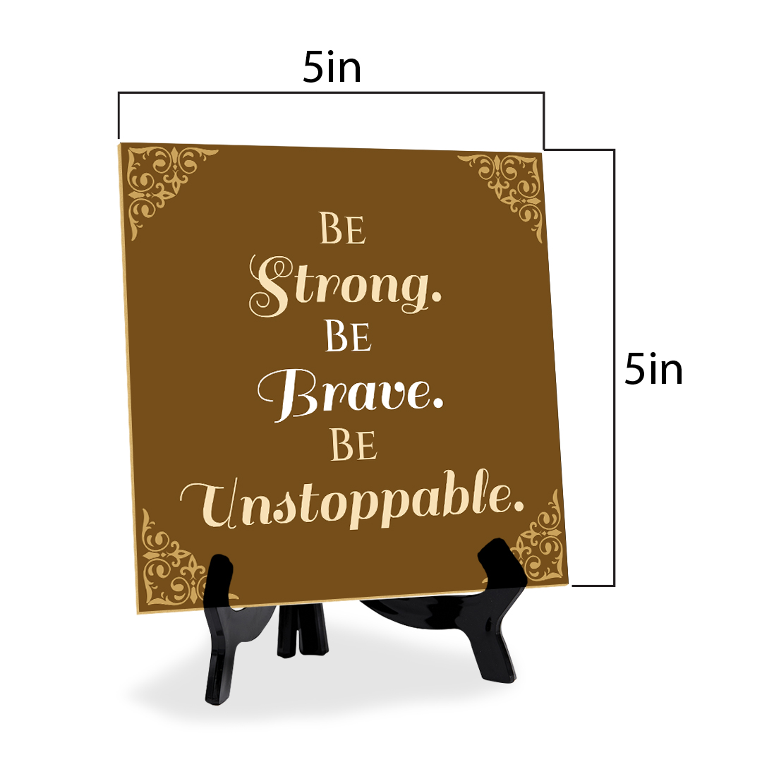 Motivations- & Sportdekoration 5"x 5" quadratisches Tischschild mit Acrylstaffelei - Bild 139 von 147