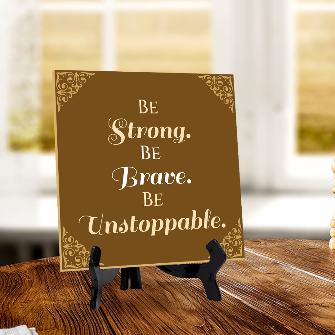 Motivations- & Sportdekoration 5"x 5" quadratisches Tischschild mit Acrylstaffelei - Bild 135 von 147