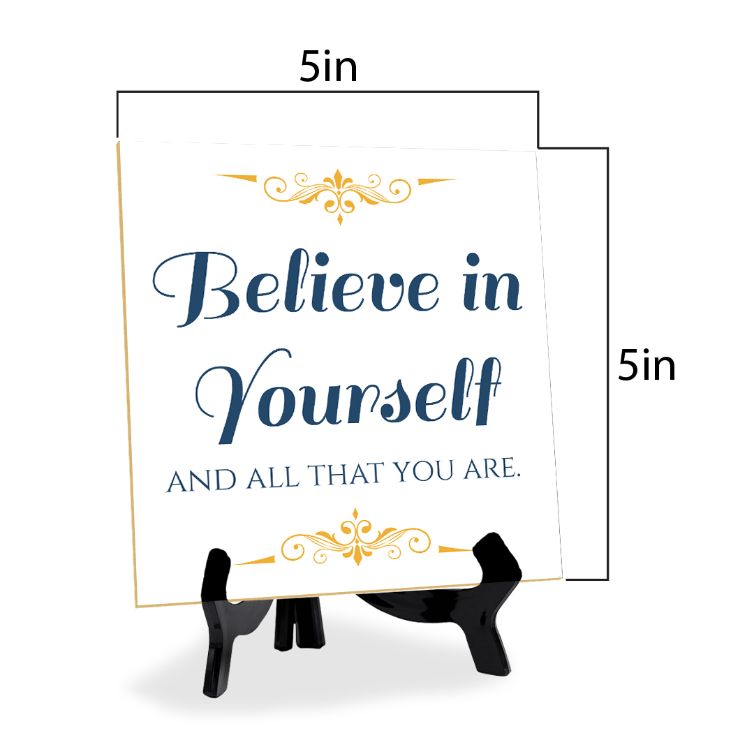 Motivations- & Sportdekoration 5"x 5" quadratisches Tischschild mit Acrylstaffelei - Bild 55 von 147