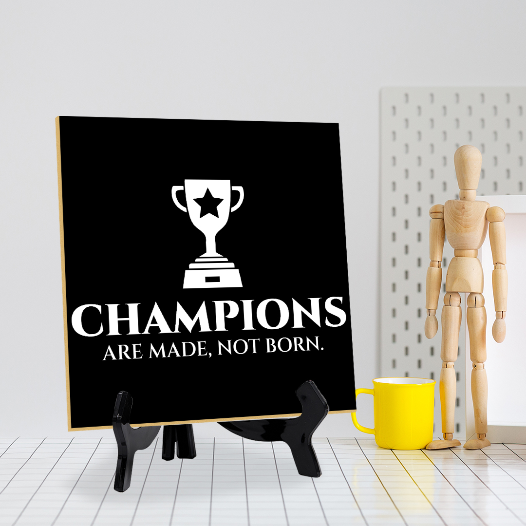 Motivations- & Sportdekoration 5"x 5" quadratisches Tischschild mit Acrylstaffelei - Bild 10 von 147