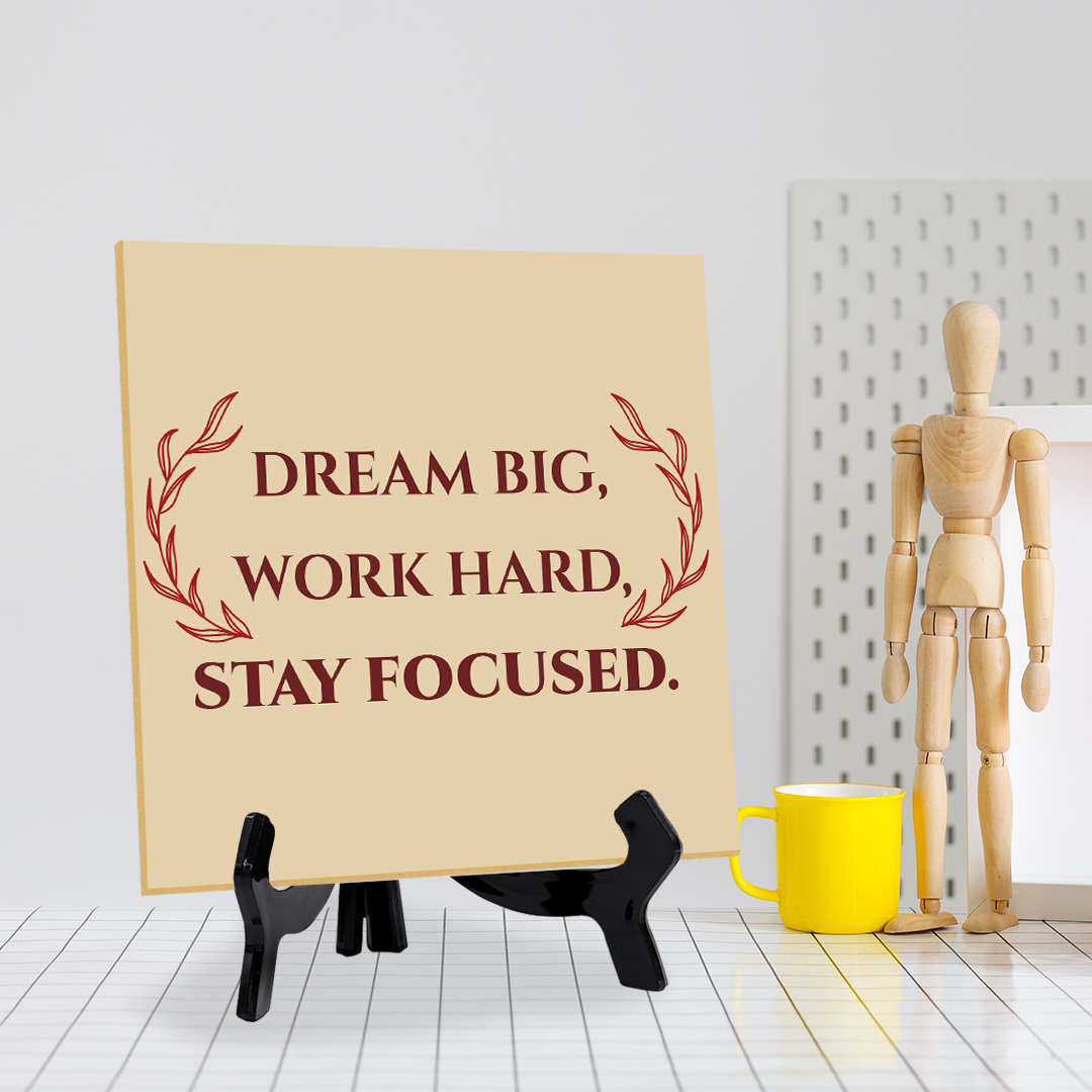 Motivations- & Sportdekoration 5"x 5" quadratisches Tischschild mit Acrylstaffelei - Bild 45 von 147