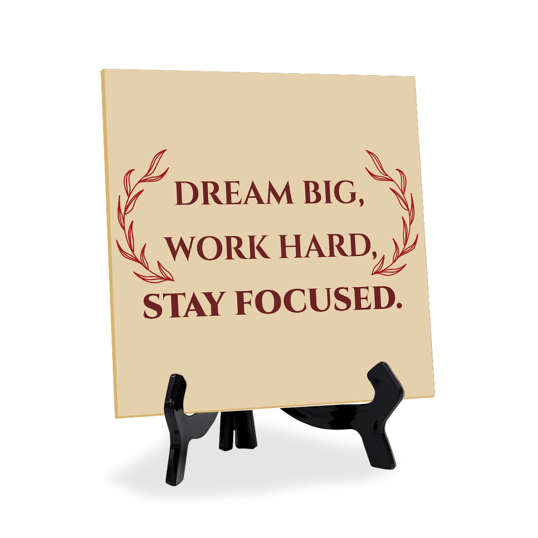 Motivations- & Sportdekoration 5"x 5" quadratisches Tischschild mit Acrylstaffelei - Bild 43 von 147