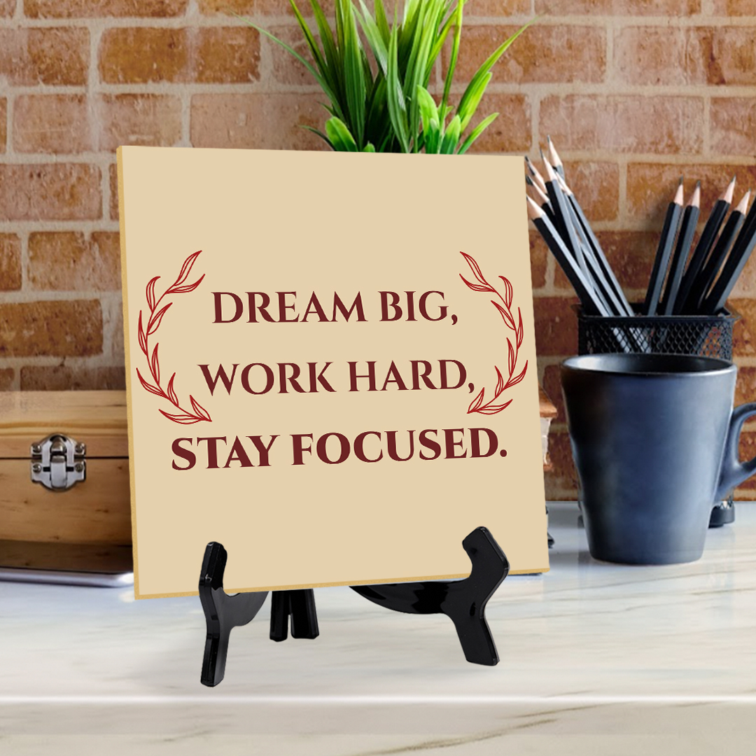 Motivations- & Sportdekoration 5"x 5" quadratisches Tischschild mit Acrylstaffelei - Bild 47 von 147