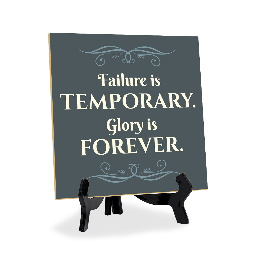 Motivations- & Sportdekoration 5"x 5" quadratisches Tischschild mit Acrylstaffelei - Bild 120 von 147