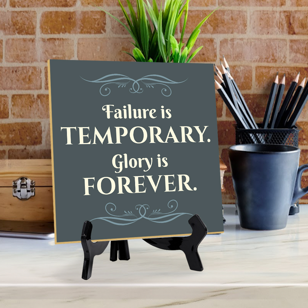 Motivations- & Sportdekoration 5"x 5" quadratisches Tischschild mit Acrylstaffelei - Bild 124 von 147