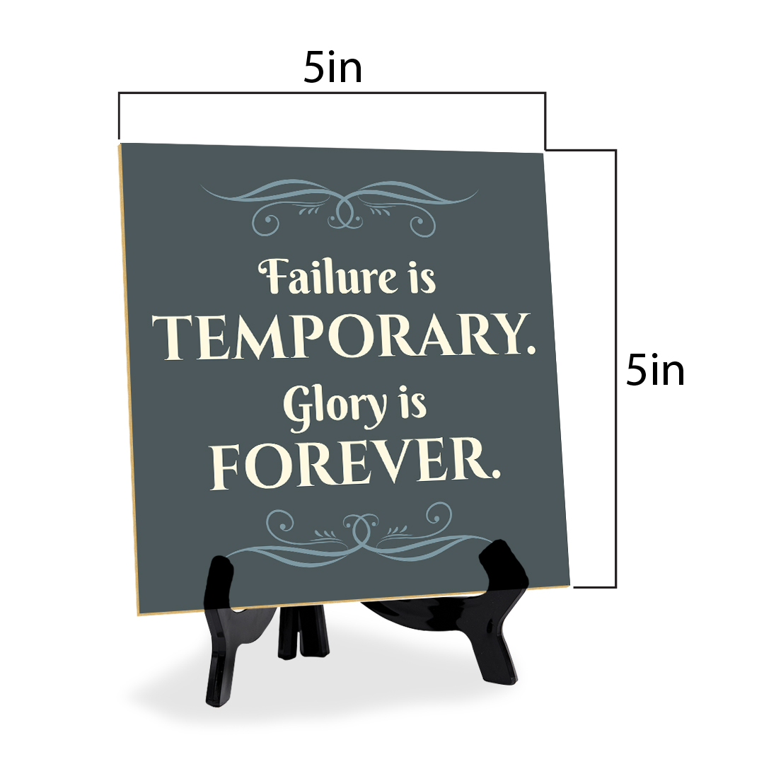 Motivations- & Sportdekoration 5"x 5" quadratisches Tischschild mit Acrylstaffelei - Bild 125 von 147