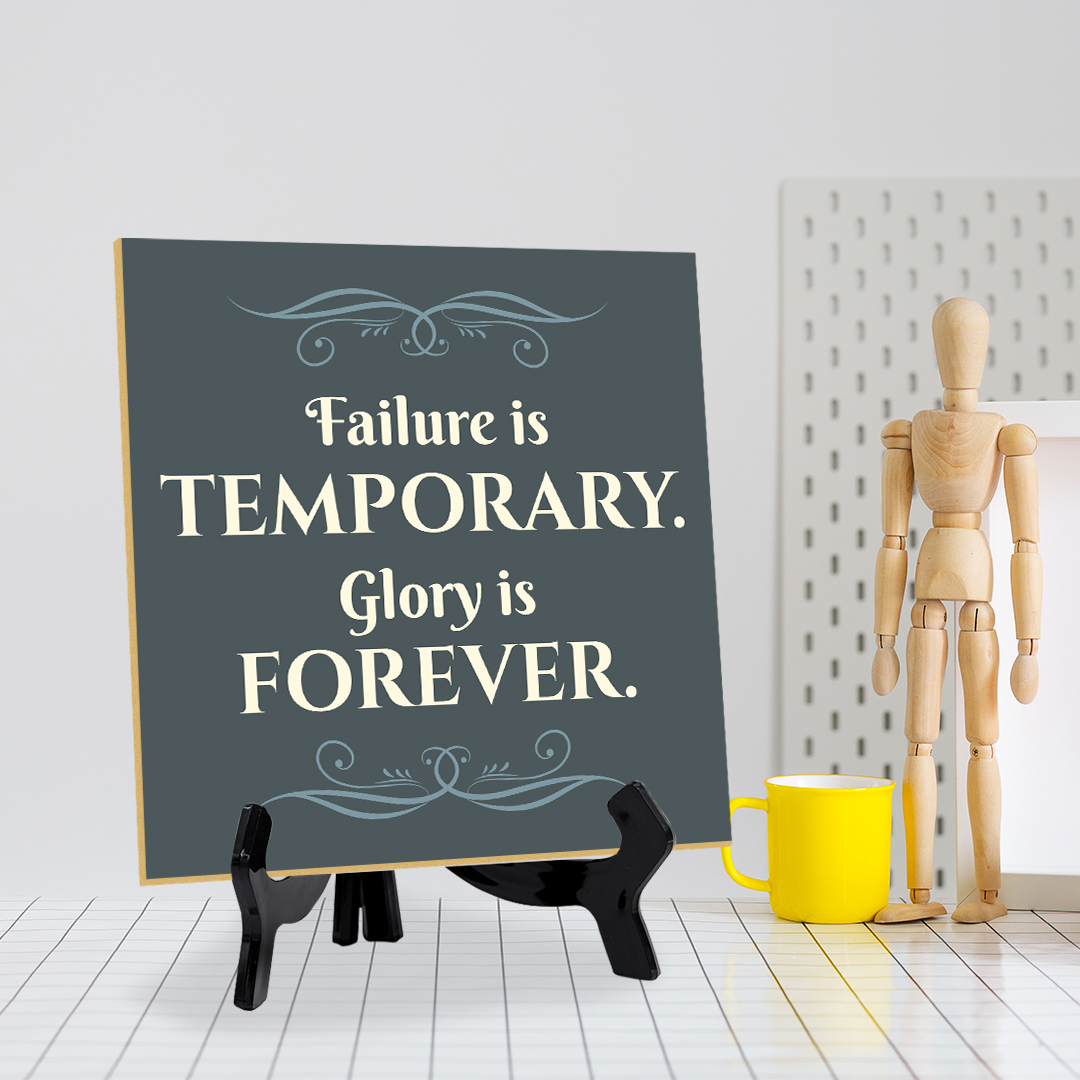 Motivations- & Sportdekoration 5"x 5" quadratisches Tischschild mit Acrylstaffelei - Bild 122 von 147