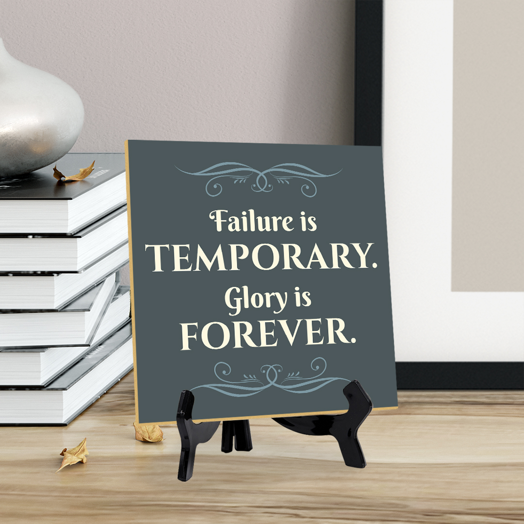 Motivations- & Sportdekoration 5"x 5" quadratisches Tischschild mit Acrylstaffelei - Bild 123 von 147