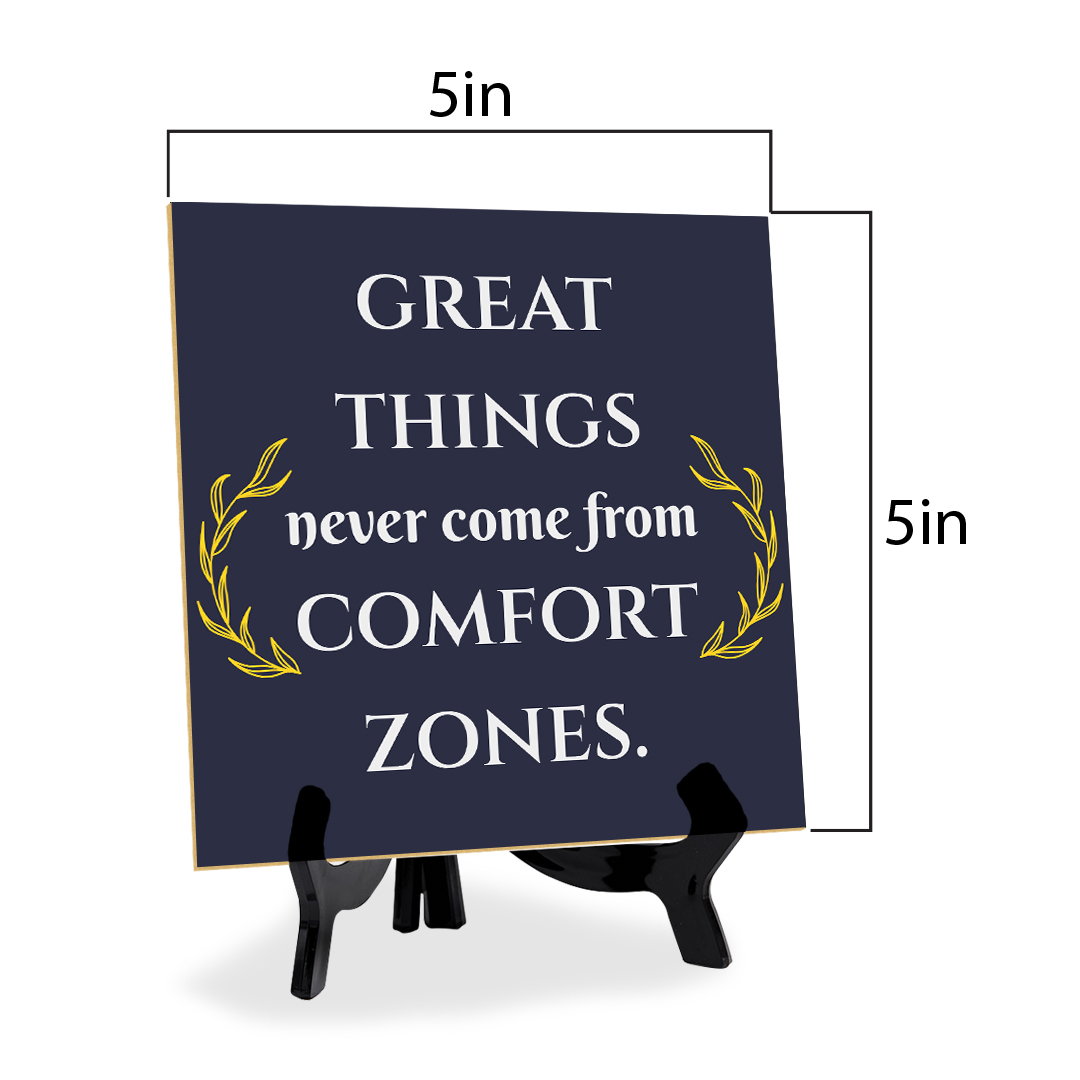 Motivations- & Sportdekoration 5"x 5" quadratisches Tischschild mit Acrylstaffelei - Bild 104 von 147