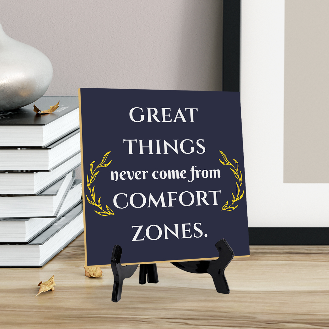 Motivations- & Sportdekoration 5"x 5" quadratisches Tischschild mit Acrylstaffelei - Bild 102 von 147