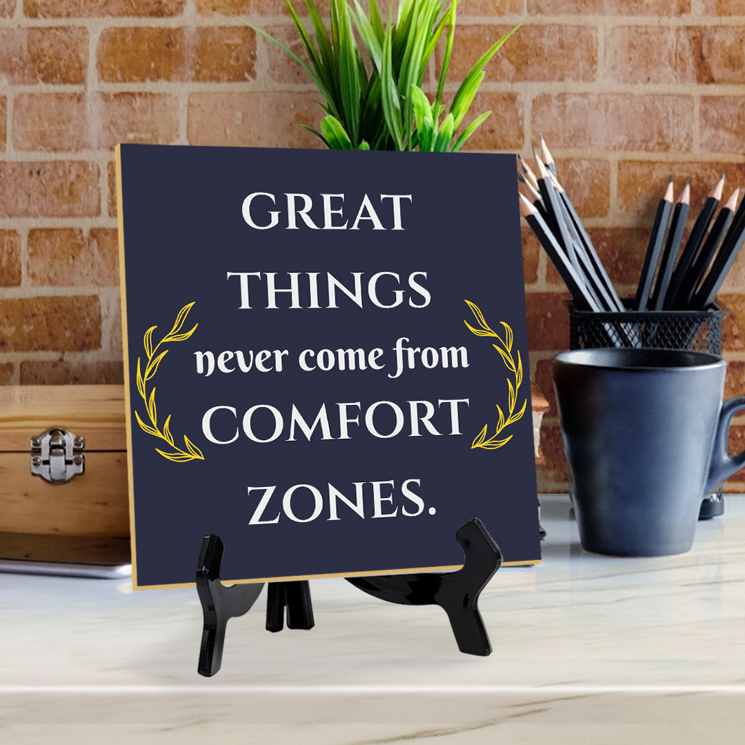 Motivations- & Sportdekoration 5"x 5" quadratisches Tischschild mit Acrylstaffelei - Bild 103 von 147