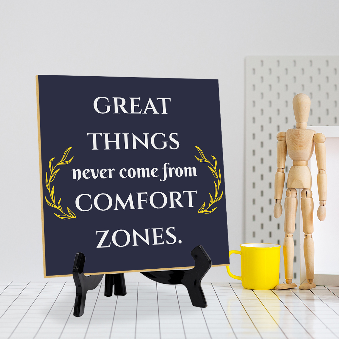 Motivations- & Sportdekoration 5"x 5" quadratisches Tischschild mit Acrylstaffelei - Bild 101 von 147
